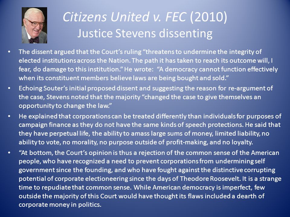 Citizen united v fec ruling outlet